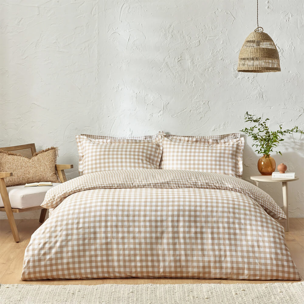 Yard Barton Biscuit Check Reversible Duvet Cover Set